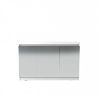Manhattan Comfort 1524352 Viennese 2.0 - 46.81 Buffet Stand with Mirrors and 5 Compartment Shelves in White Gloss